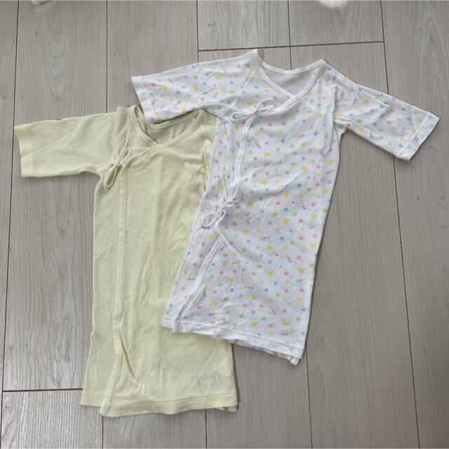 しまむら(シマムラ)の新生児 肌着 50〜60cm 2枚セット キッズ/ベビー/マタニティのベビー服(~85cm)(肌着/下着)の商品写真