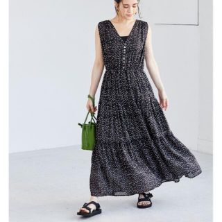 ADAM ET ROPE' 【大人気即完売】コットンシルクティアードワンピース