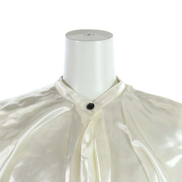LEMAIRE(ルメール)のルメール ブラウス プルオーバー サテン リボン フレンチスリーブ 36 S 白 レディースのトップス(シャツ/ブラウス(半袖/袖なし))の商品写真