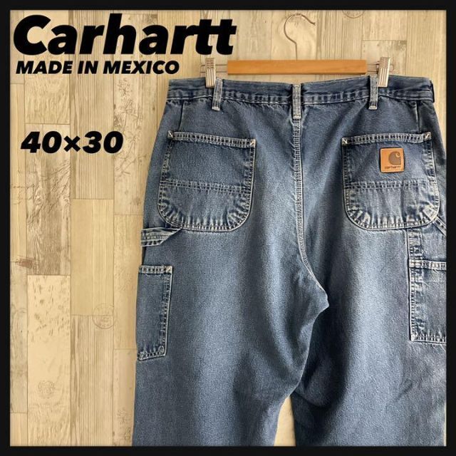 90s 希少サイズ メキシコ製 Carhartt 革タグ デニムパンツ ジーパンmadeinMexico