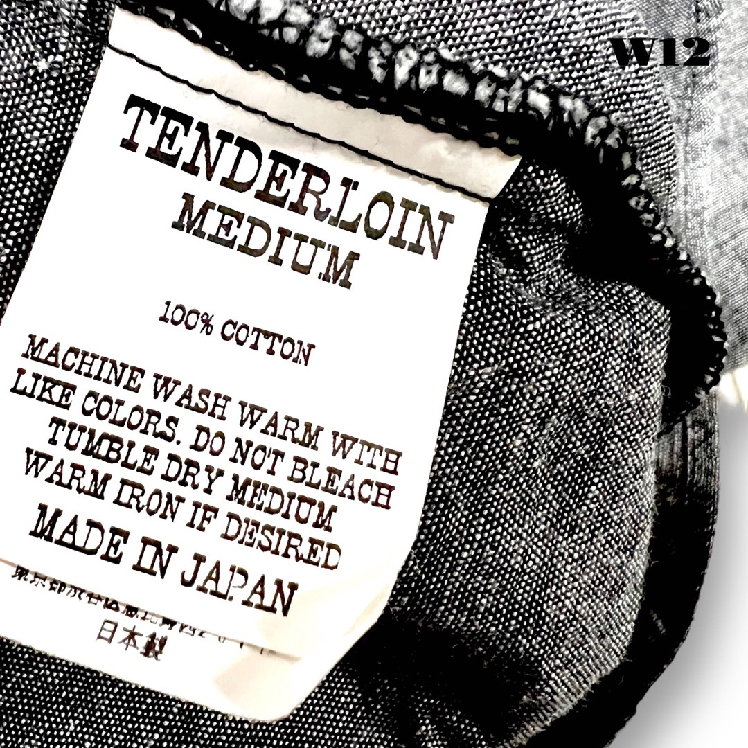 新作！ TENDERLOIN 半袖シャツ ソリッド シャンブレー ブラック黒 M