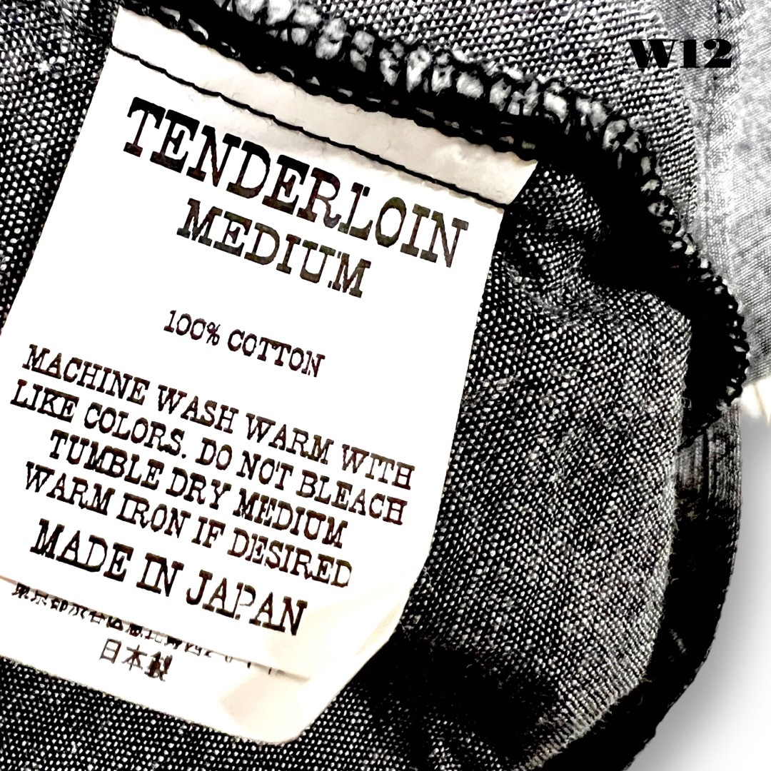 TENDERLOIN(テンダーロイン)の新作！ TENDERLOIN 半袖シャツ ソリッド シャンブレー ブラック黒 M メンズのトップス(シャツ)の商品写真