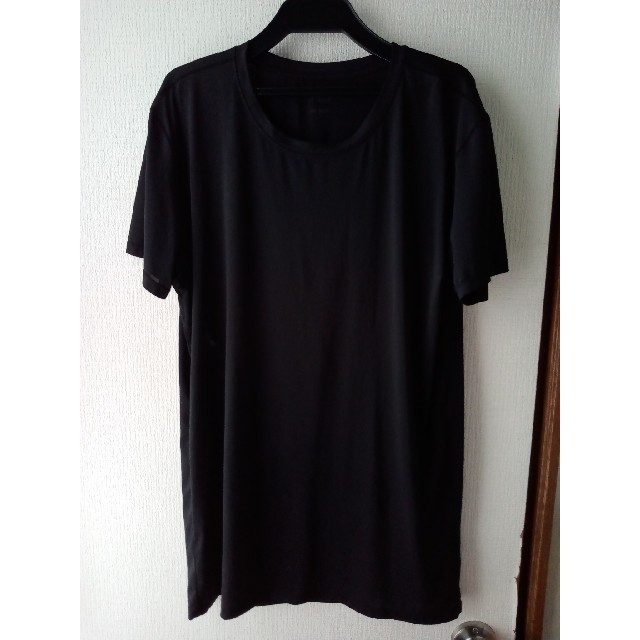 UNIQLO(ユニクロ)のUNIQLO　AIRism　半袖　Tシャツ　L　ブラック メンズのトップス(Tシャツ/カットソー(半袖/袖なし))の商品写真