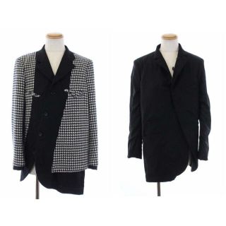 コムデギャルソンオムプリュス(COMME des GARCONS HOMME PLUS)のコムデギャルソンオムプリュス リバーシブル テーラードジャケット 変形 M 黒(テーラードジャケット)