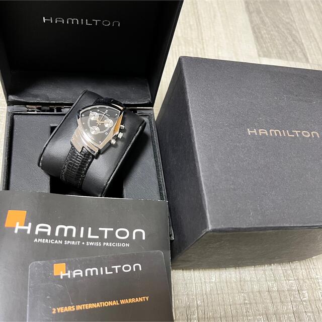 人気品！ HAMILTON ベンチュラ H244121 クロノグラフ 腕時計 黒