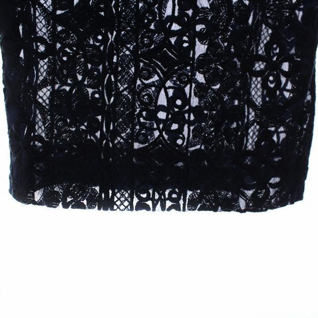 theory(セオリー)のセオリー 18SS ワイドパンツ 総柄 刺繍 XS 紺 ネイビー 黒 ブラック レディースのパンツ(その他)の商品写真