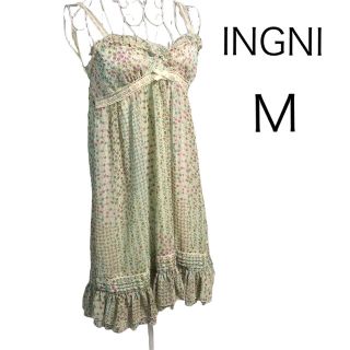 イング(INGNI)のINGNI 小花柄ワンピース　膝丈ワンピース フリルワンピース(ひざ丈ワンピース)