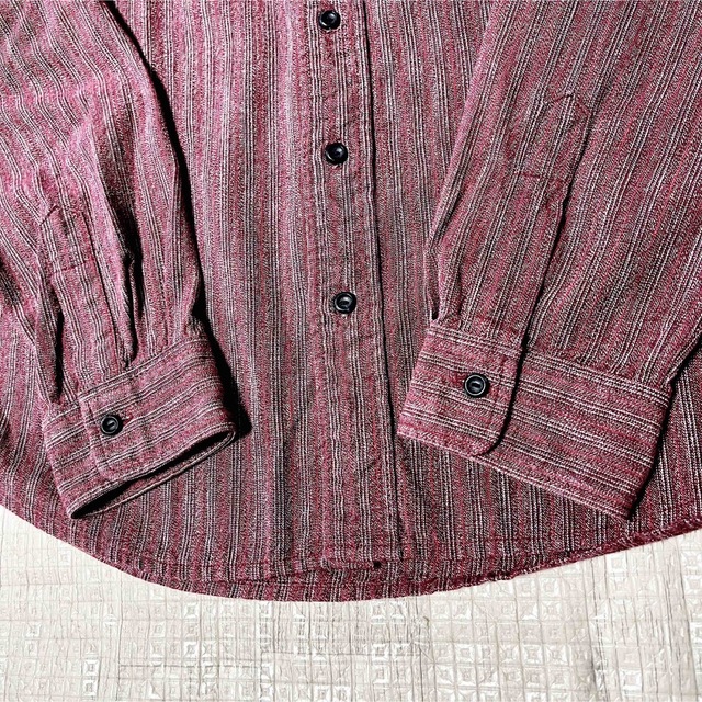 希少品! TENDERLOIN 長袖 シャツ シャンブレー ストライプ 赤 L 100