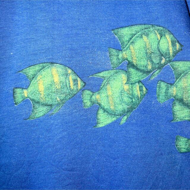 ART VINTAGE(アートヴィンテージ)の80s 90sヴィンテージUSA製　ALStyle　熱帯魚　Tシャツ 青 L メンズのトップス(Tシャツ/カットソー(半袖/袖なし))の商品写真