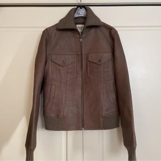 エルメス(Hermes)の★ エルメス ★レザーライダース ジャケット グレージュ(その他)