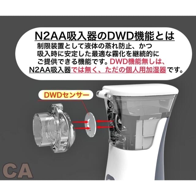 2個 セット 喉にうるおい N2AA メッシュ ネブライザー 吸入器  即日発送 スマホ/家電/カメラの生活家電(加湿器/除湿機)の商品写真