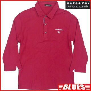 バーバリーブラックレーベル(BURBERRY BLACK LABEL)の日本製 バーバリー 廃盤 ポロシャツ Mメンズ ロング 長袖 TY1834(ポロシャツ)