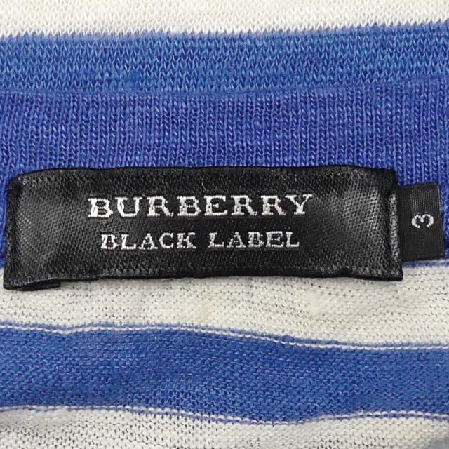 BURBERRY BLACK LABEL(バーバリーブラックレーベル)の日本製 バーバリー 廃盤 シャツ L メンズ カットソー 半袖 青 TY1833 メンズのトップス(Tシャツ/カットソー(半袖/袖なし))の商品写真