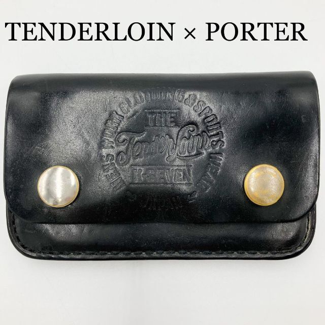 TENDERLOIN(テンダーロイン)のテンダーロイン ポーター T-CARDCASE CORDVAN 本革レザー 黒 メンズのファッション小物(コインケース/小銭入れ)の商品写真