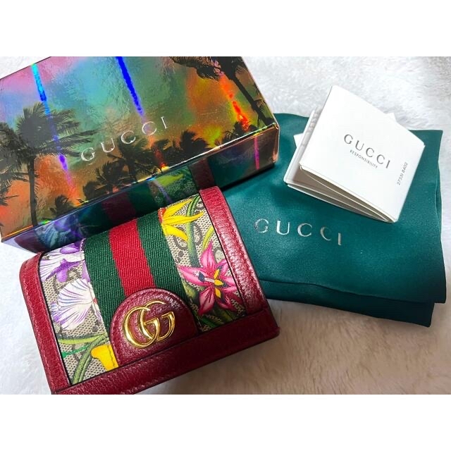 GUCCI グッチ オフィディア GGフローラ折りたたみ ミニ財布 www