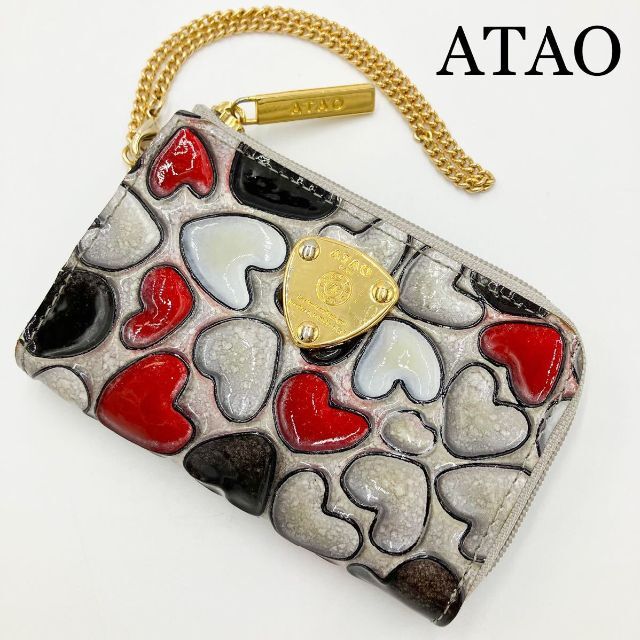ATAO(アタオ)のアタオ キーケース ラウンドファスナー ハッピーヴィトロプリマ ハート柄 レディースのファッション小物(キーケース)の商品写真