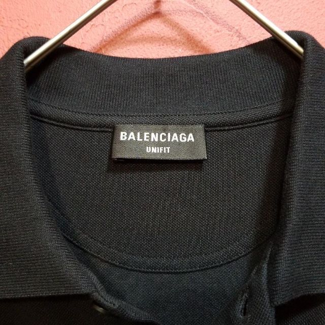 【極美品】BALENCIAGA×NASA　前澤着用☆ビッグサイズポロシャツ　黒 メンズのトップス(ポロシャツ)の商品写真