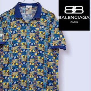 バレンシアガ(Balenciaga)の【希少】BALENCIAGA バレンシアガ vintage 総柄ポロシャツ刺繍(Tシャツ/カットソー(半袖/袖なし))