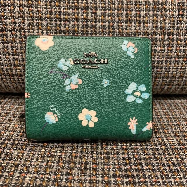 coach 二つ折り 財布 グリーン