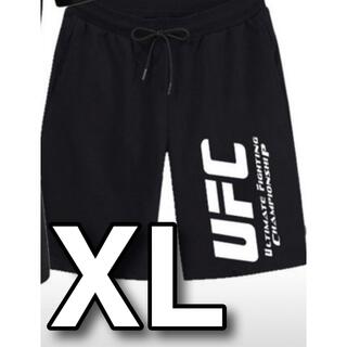 【在庫処分特価！】UFC ハーフパンツ　黒　白　ブラック　ホワイト　XL(ショートパンツ)