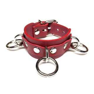 赤革 シドリング レザーブレスレット 腕輪 パンク系ファッションに 307SDN(ブレスレット)