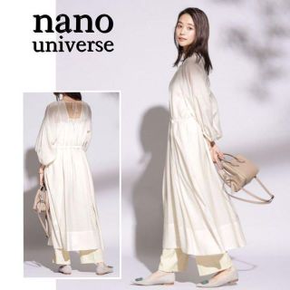 ナノユニバース(nano・universe)のヘルシーな抜け感♪　シアーロングワンピース　クリームホワイト　S(ロングワンピース/マキシワンピース)