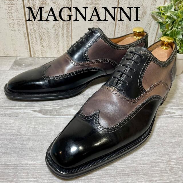 美品】MAGNANI マグナーニ 24.5cm ウイングチップ バイカラー