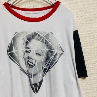 ビームス(BEAMS)の一点物　マリリン・モンロー ビッグサイズ　切り替え　ネックリンガーTシャツ(Tシャツ/カットソー(半袖/袖なし))