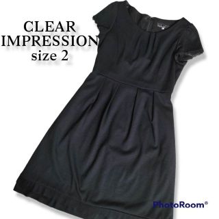 クリアインプレッション(CLEAR IMPRESSION)のsize2  ウールワンピース ウエストマーク クリアインプレッション(ひざ丈ワンピース)