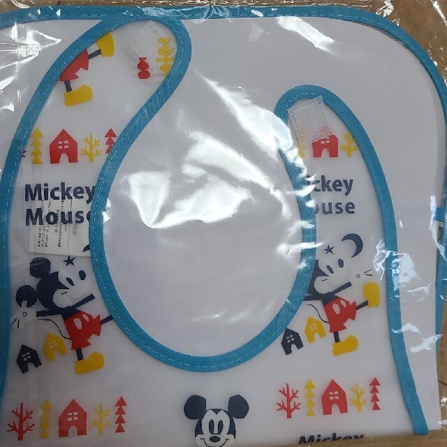 Disney(ディズニー)のみみみ、ミッキーマウスの食べこぼしガードエプロン！首まわり約33.5cmまで キッズ/ベビー/マタニティの授乳/お食事用品(お食事エプロン)の商品写真