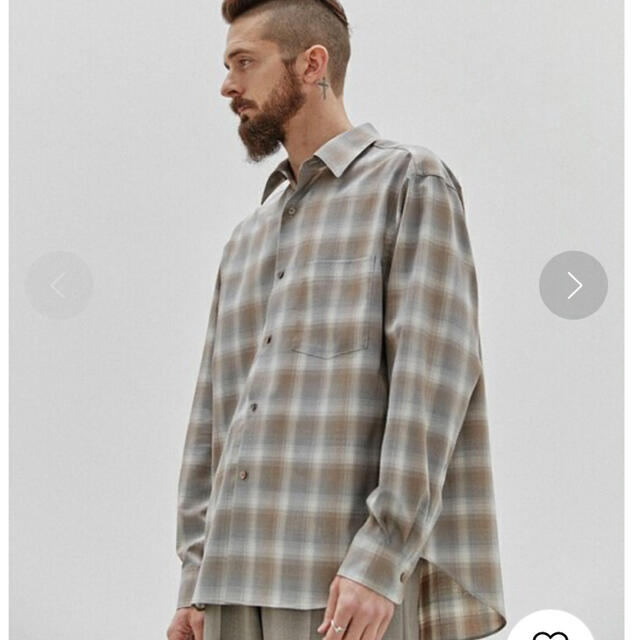 シャツVIRGIN WOOL CHECK SHIRT  リドム　シャツ