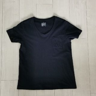 ムジルシリョウヒン(MUJI (無印良品))の無印　Tシャツ　Vネック　ネイビー(Tシャツ(半袖/袖なし))