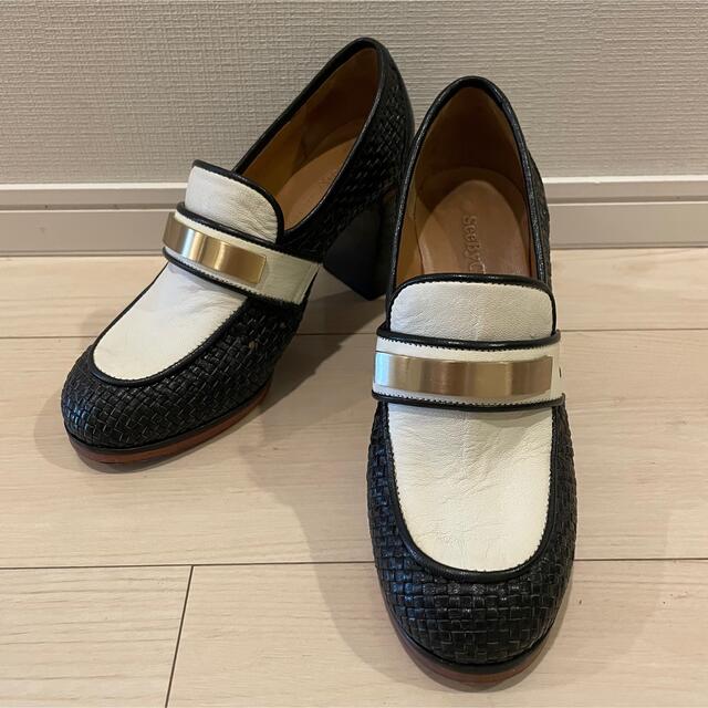 美品 定価約8.5万円 Chloe バイカラー ヒールローファー 36