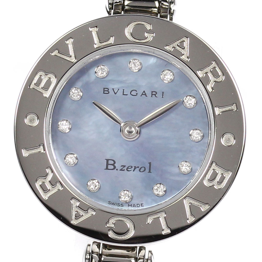 ☆美品★保証書付き【BVLGARI】ブルガリ B-zero1 BZ22S 12Pダイヤ Sサイズ クォーツ レディース【ev20】