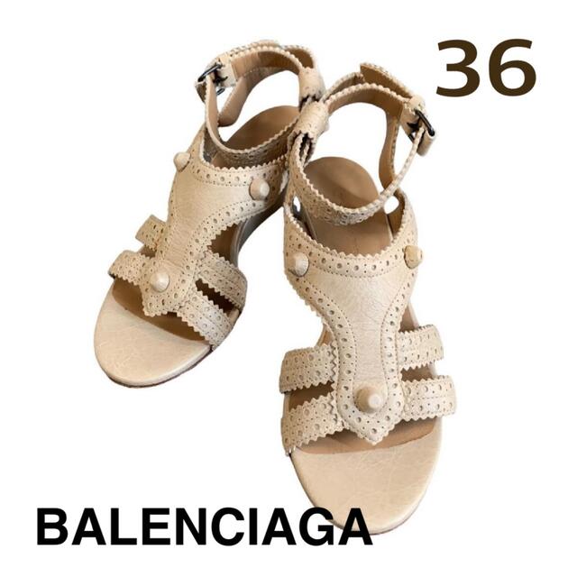 Balenciaga(バレンシアガ)のBALENCIAGA バレンシアガ ザシティ サンダル レザー ベージュ系 レディースの靴/シューズ(サンダル)の商品写真