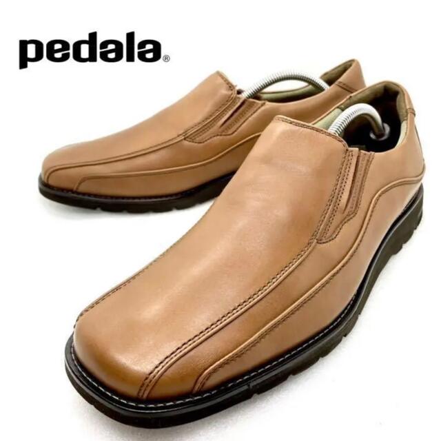 【美品】アシックス Pedala ペダラ レザースリッポン スワールトゥドレス/ビジネス