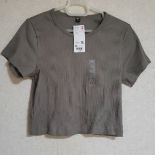 ユニクロ(UNIQLO)のリブクロップドシャツ(Tシャツ(半袖/袖なし))