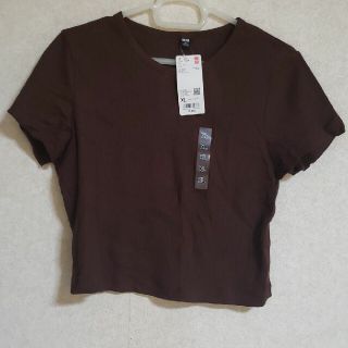 ユニクロ(UNIQLO)のリブクロップドシャツ(Tシャツ(半袖/袖なし))