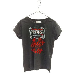 レッドヴァレンティノ(RED VALENTINO)のRED VARENTINO レッドヴァレンティノ CON STAMPA LET'S PARTY T-SHIRT UR3MG07J5AM レッツパーティー プリントTシャツ レディース ブラック(Tシャツ(半袖/袖なし))