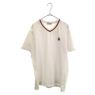 モンクレール(MONCLER)のMONCLER モンクレール MAGLIA SCOLLO ロゴワッペン VネックTシャツ 半袖Tシャツ カットソー(Tシャツ/カットソー(半袖/袖なし))