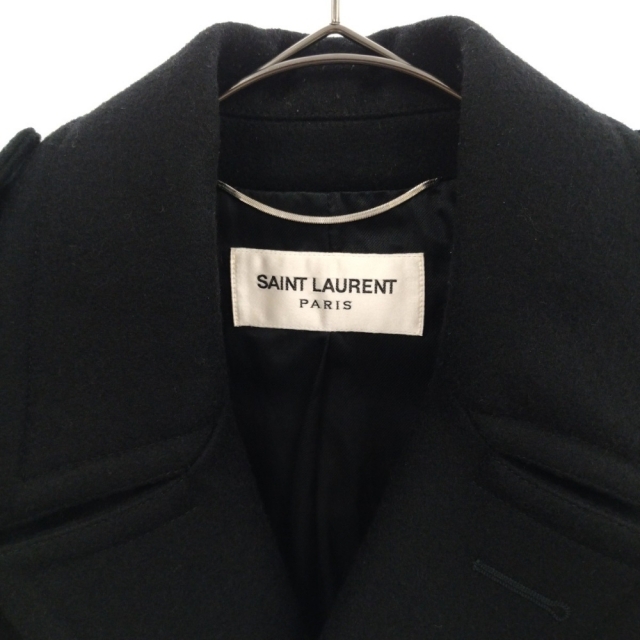 Saint Laurent(サンローラン)のSAINT LAURENT PARIS サンローランパリ 14AW メルトンロングPコート 354712 Y980F ブラック メンズのジャケット/アウター(ピーコート)の商品写真