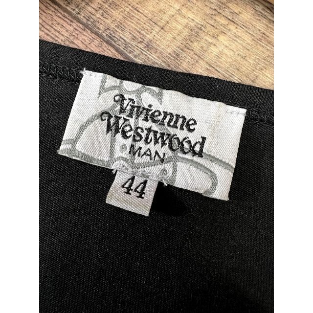 ヴィヴィアンウエストウッド オーブ 刺繍 ロゴ プリント Tシャツ 44 黒