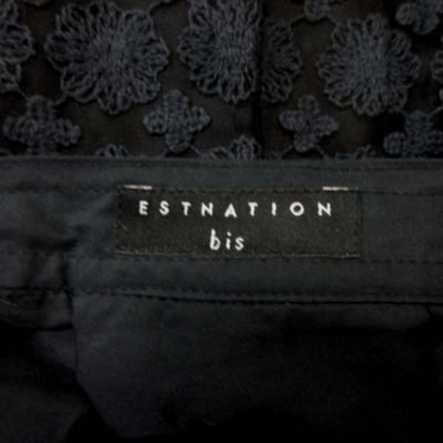 ESTNATION(エストネーション)のエストネーション ビス フレアスカート ギャザー ひざ丈 チュール 38 黒 レディースのスカート(ひざ丈スカート)の商品写真