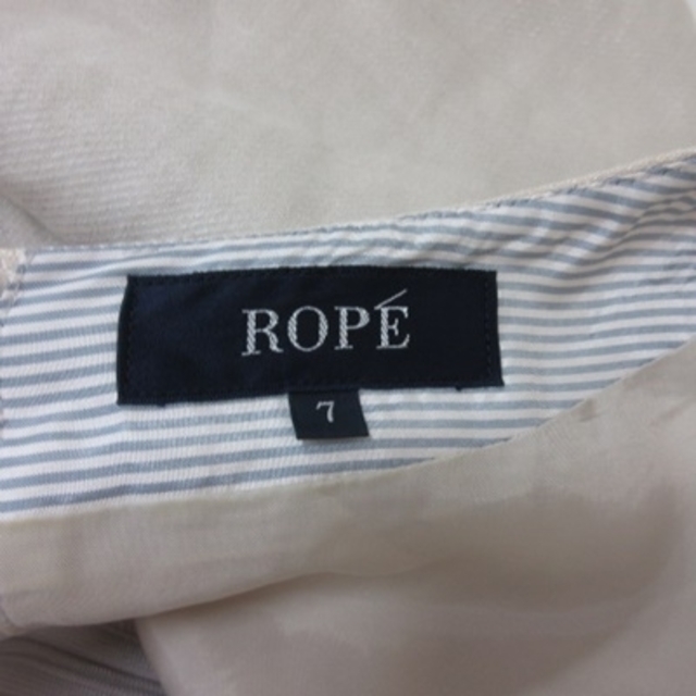 ROPE’(ロペ)のロペ ひざ丈ワンピース フレンチスリーブ 麻 リネン 7 ベージュ /YI レディースのワンピース(ひざ丈ワンピース)の商品写真