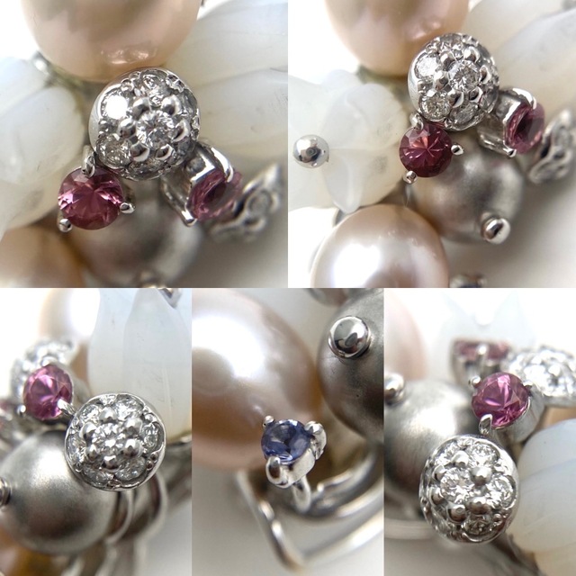ネックレス 真珠 フラワーモチーフ 花デザイン 3連 ジュエリー