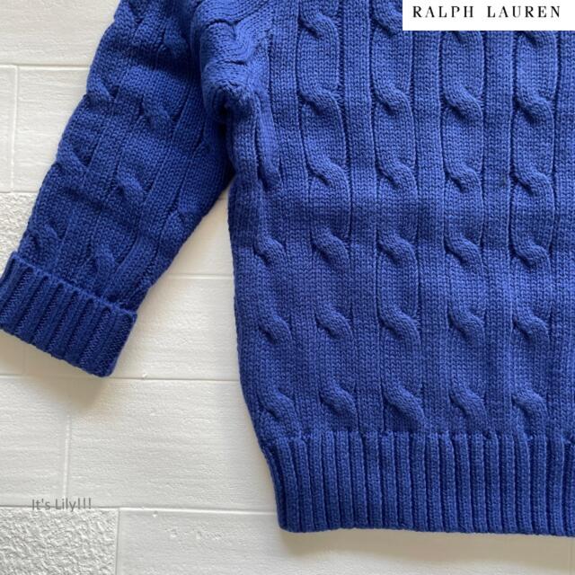 Ralph Lauren(ラルフローレン)の春カラー　ラルフローレン　ケーブルコットン　セーター　ブルー　12m80cm キッズ/ベビー/マタニティのベビー服(~85cm)(ニット/セーター)の商品写真