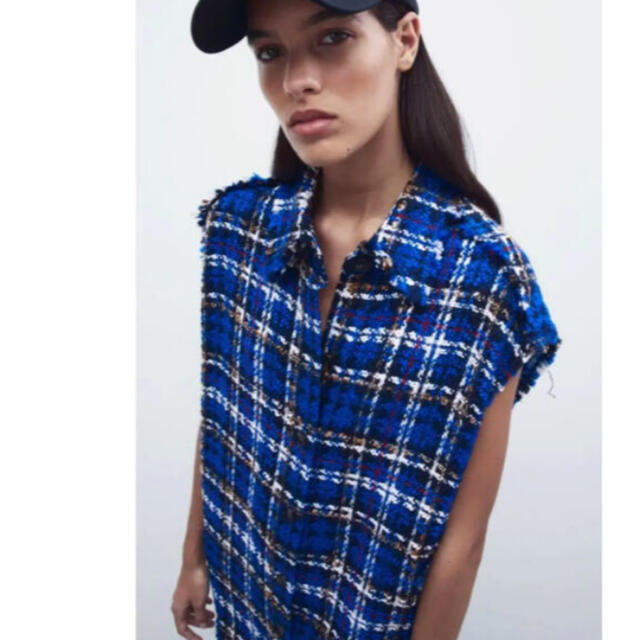 ZARA - ZARA ツイードワンピ ジレ ベストの通販 by ISIS's shop|ザラ