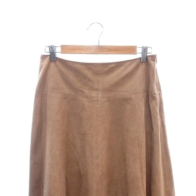NATURAL BEAUTY BASIC(ナチュラルビューティーベーシック)のナチュラルビューティーベーシック フレアスカート ミモレ フェイクスエード 茶 レディースのスカート(ロングスカート)の商品写真