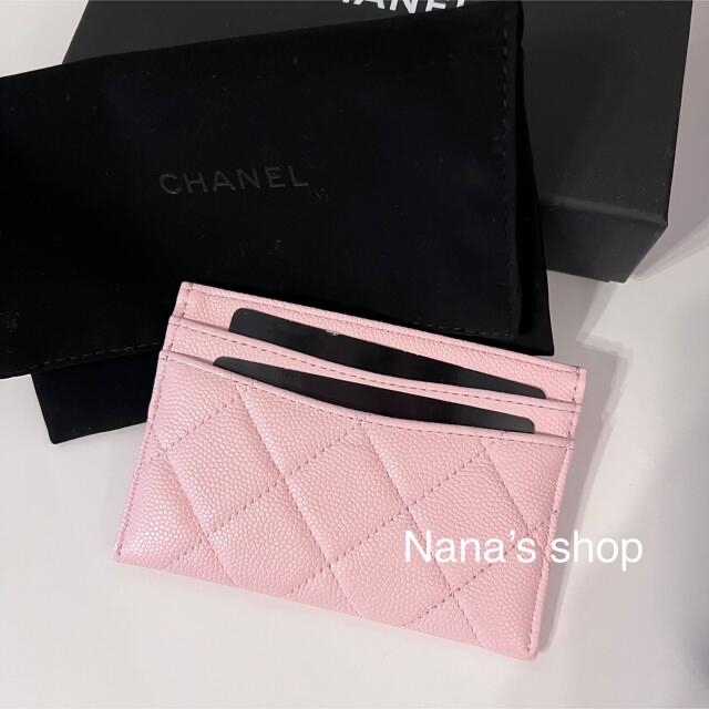 CHANEL(シャネル)のlatte様専用 CHANEL シャネル カードケース キャビアスキン ピンク レディースのファッション小物(名刺入れ/定期入れ)の商品写真