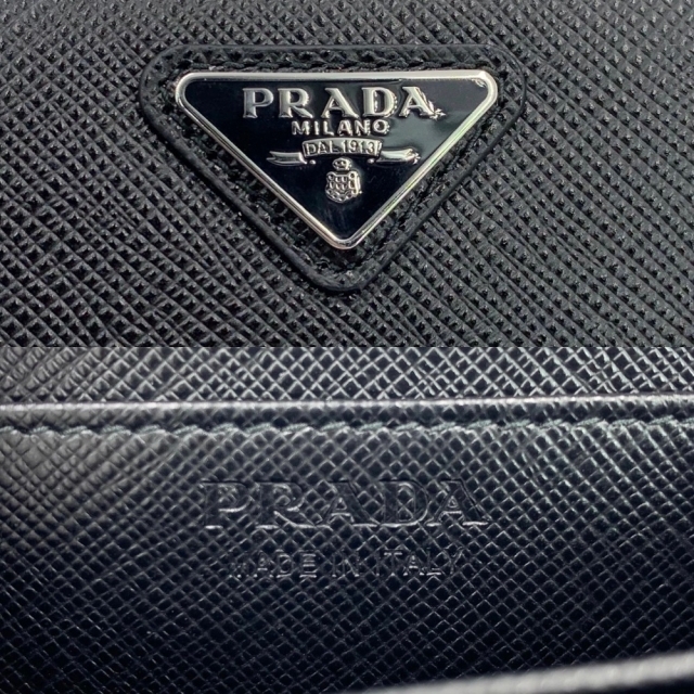 PRADA プラダ 黒 コインケース コンパクトウォレット ミニ財布 折り